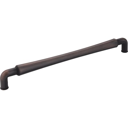 Jeffrey Alexander 12" Center-to-Center Brushed Oil Rubbed Bronze Barrel Bremen 2 Appliance Handle 537-12DBAC